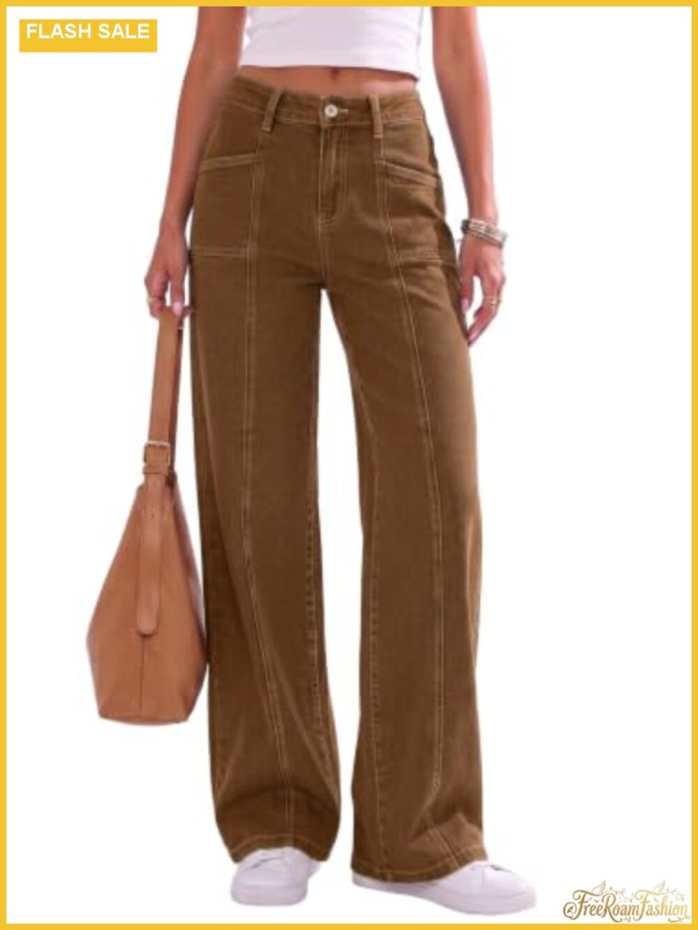 Women's High Waisted Wide Leg Jeans Loose Fit Stretchy Denim Pants